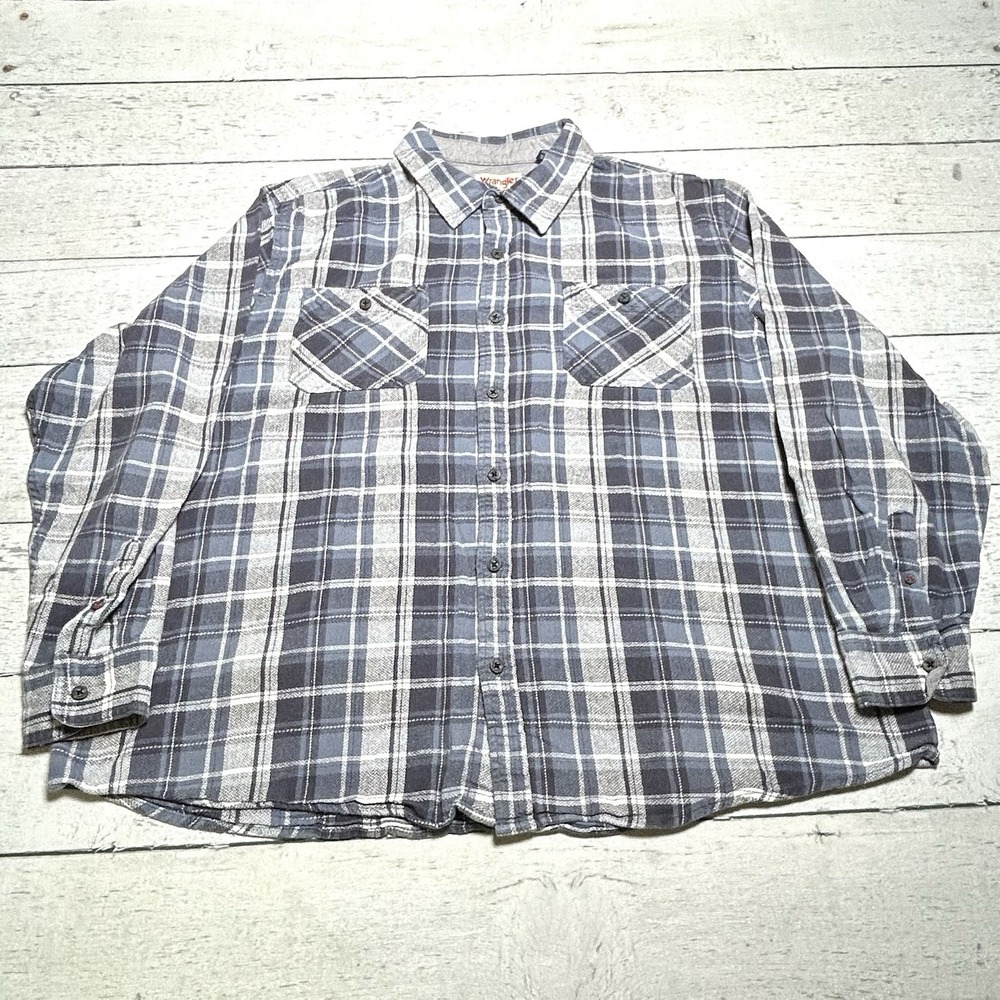 Wrangler Authentics Men’s Western Plaid Button Down Long Sleeve. Size 2XL. Thick